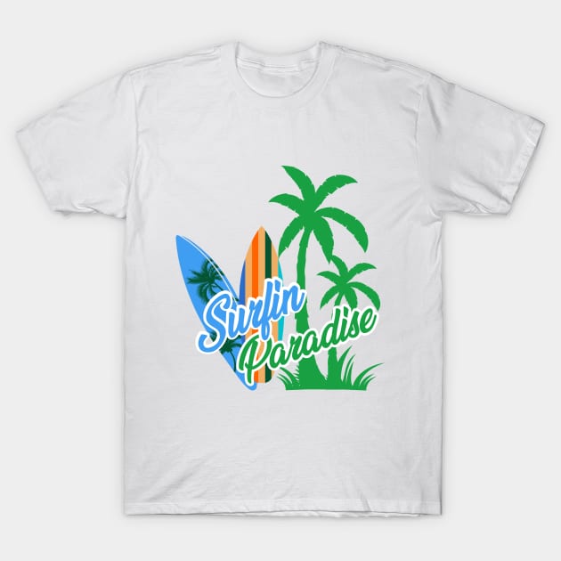 Summer, Surfin Paradise T-Shirt by HassibDesign